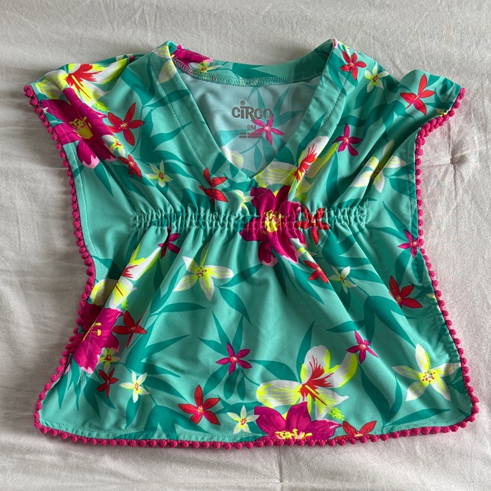 Circo Tropical Floral Top with Pink and Green